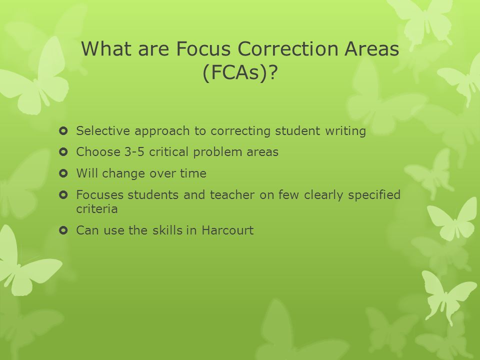 What are Focus Correction Areas (FCAs).