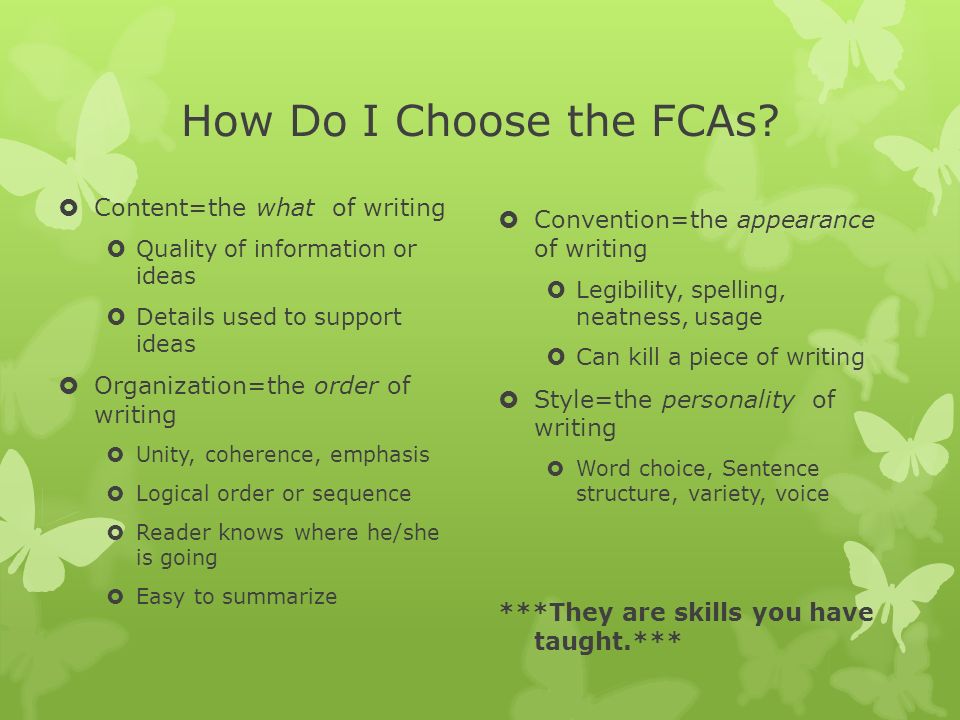 How Do I Choose the FCAs.