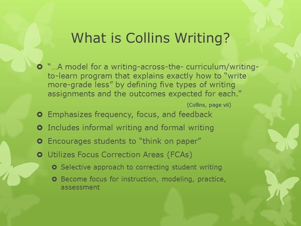 What is Collins Writing.