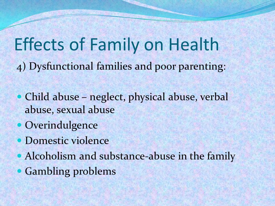 effects of dysfunctional families