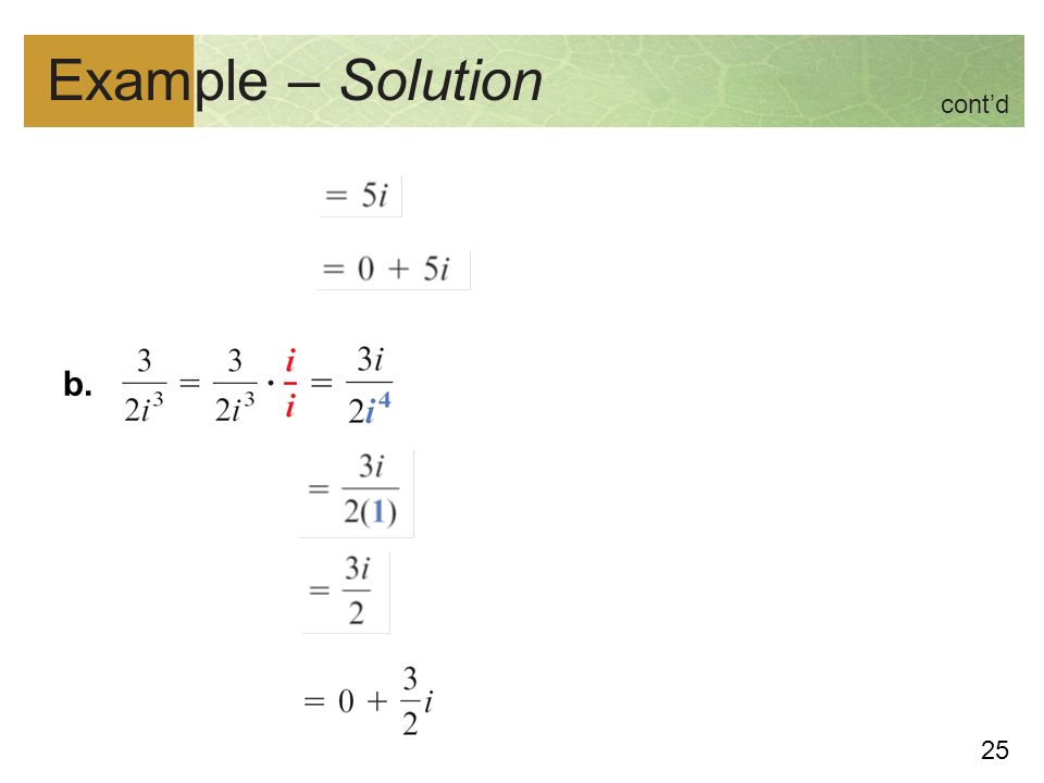 25 Example – Solution b. cont’d