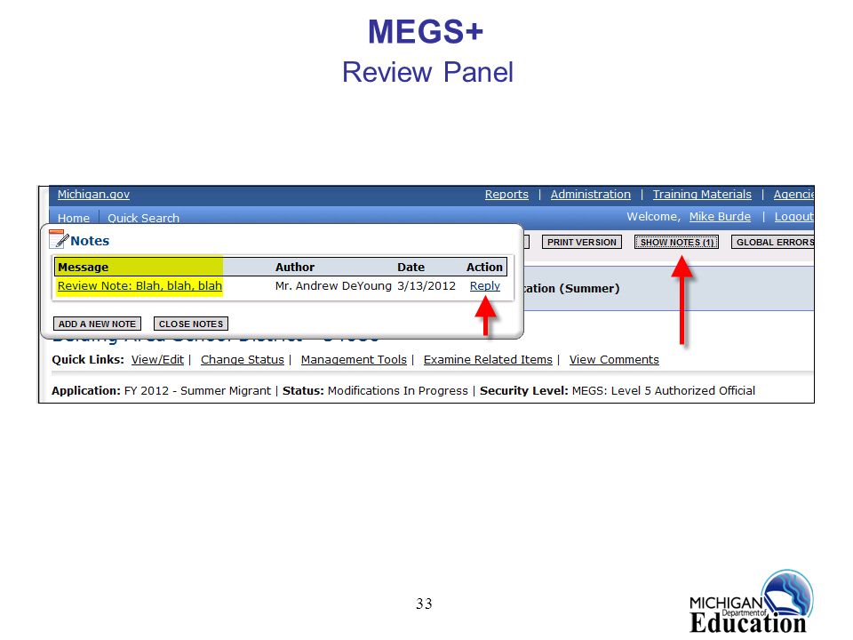 33 MEGS+ Review Panel