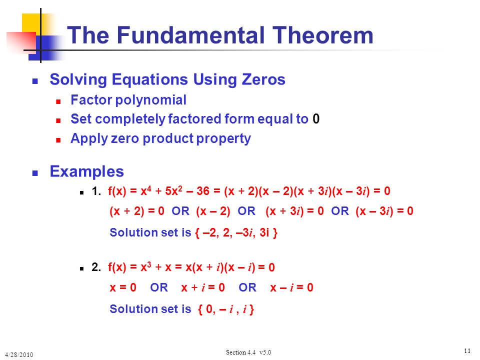 Chapter 3 Section 3.4 The Fundamental Theorem of Algebra. - ppt download