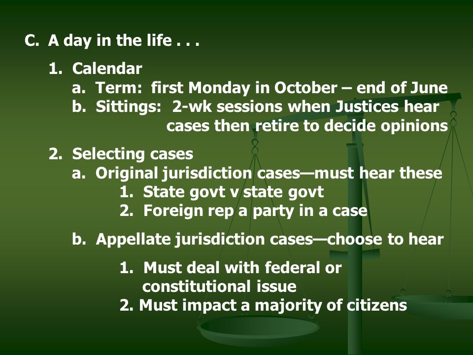 C.A day in the life Calendar a. Term: first Monday in October – end of June b.
