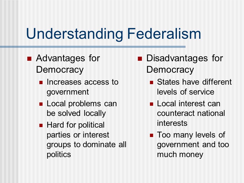 what are the disadvantages of federalism