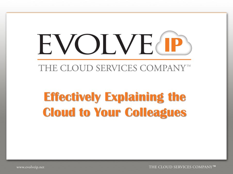 Effectively Explaining the Cloud to Your Colleagues