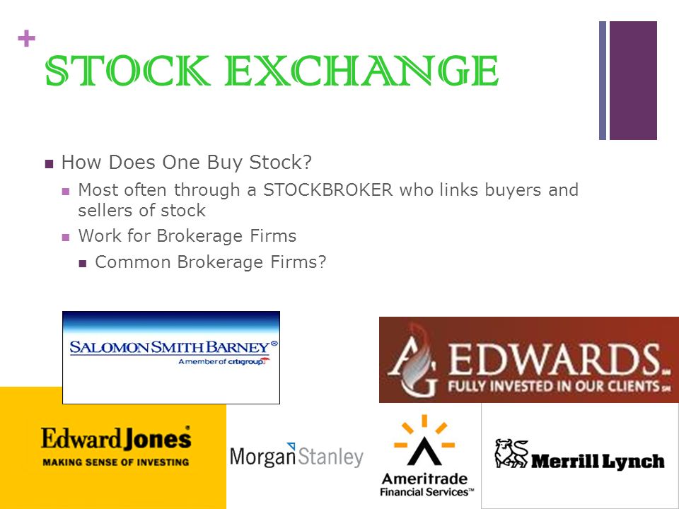 + STOCK EXCHANGE How Does One Buy Stock.