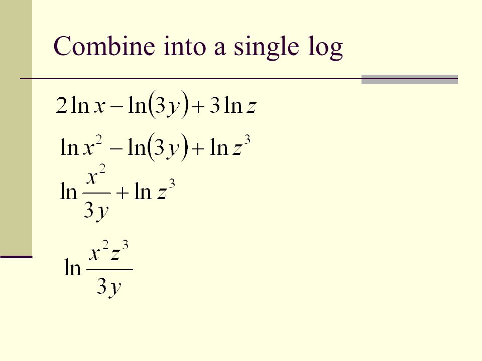 Combine into a single log