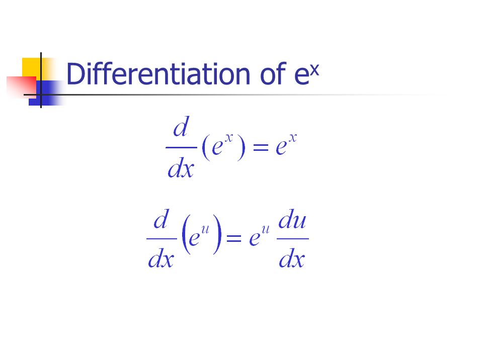 Differentiation of e x
