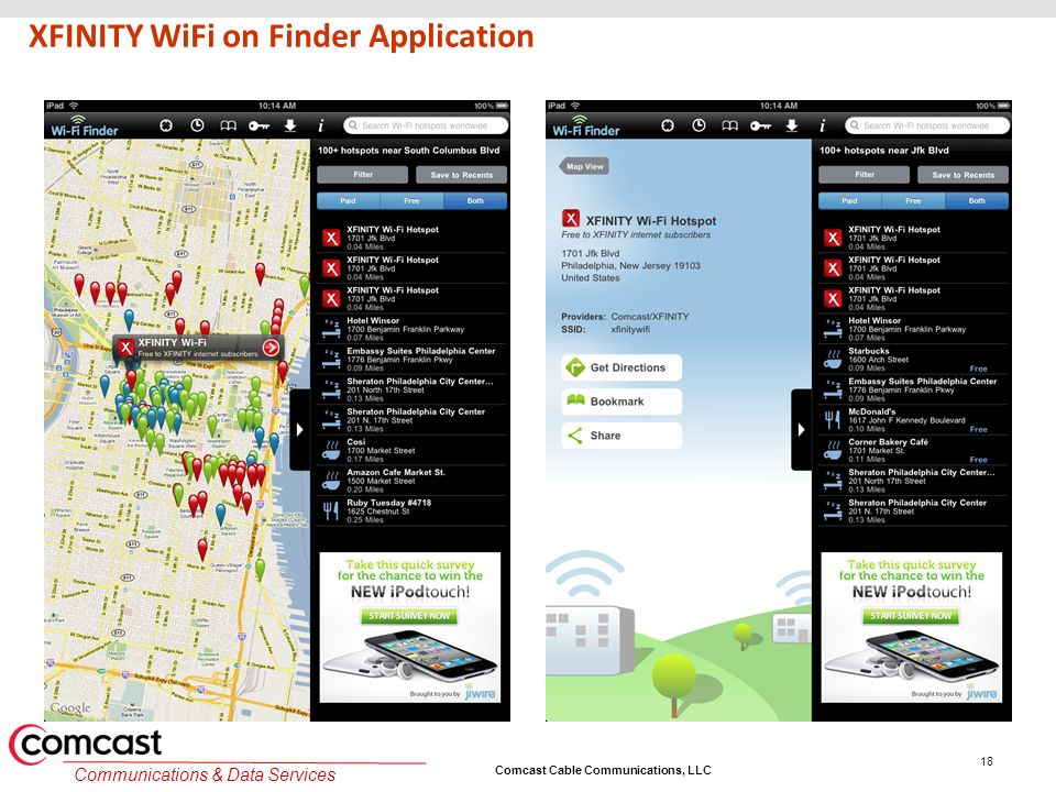 Comcast Cable Communications, LLC Communications & Data Services XFINITY WiFi on Finder Application 18