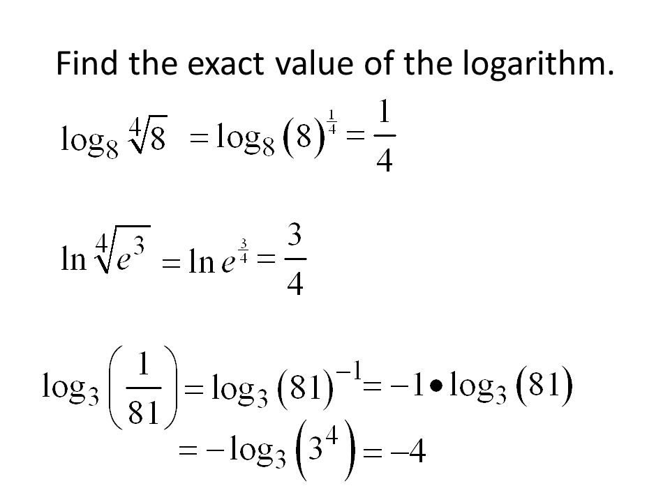 Find the exact value of the logarithm.