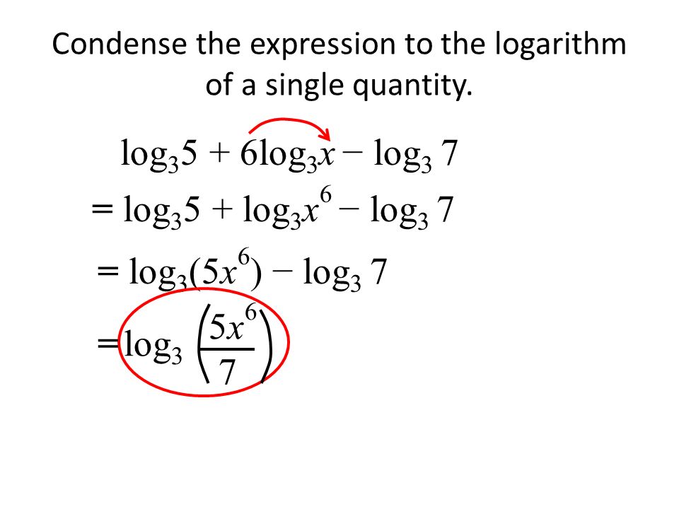 Condense the expression to the logarithm of a single quantity.