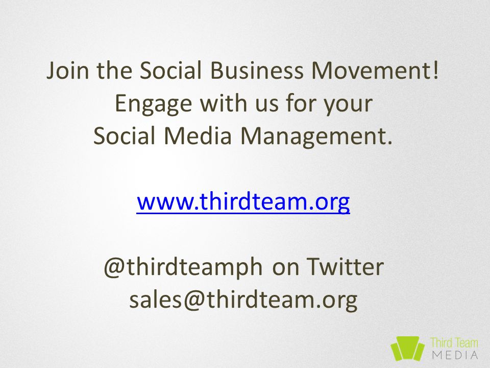 Join the Social Business Movement. Engage with us for your Social Media Management.