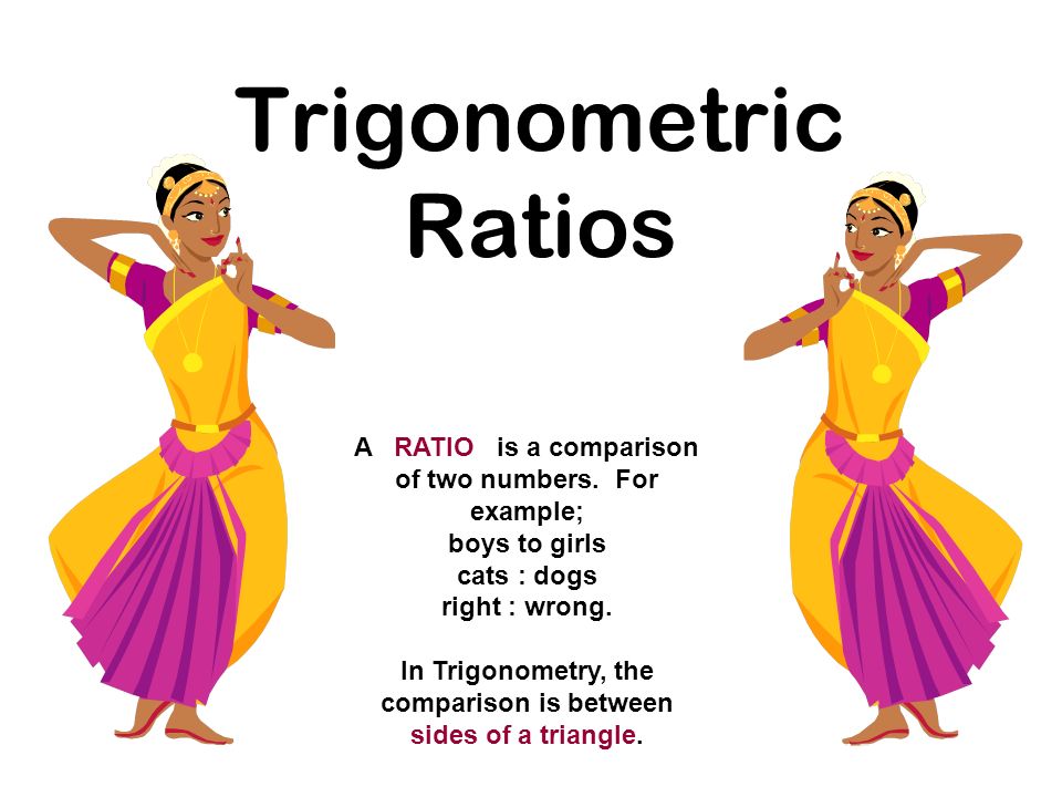 Trigonometric Ratios A RATIO is a comparison of two numbers.