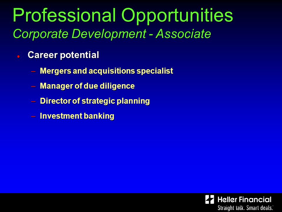 Bank, Analyst and Investor Meeting, March Page 13 Professional Opportunities Corporate Development - Associate Career potential Career potential –Mergers and acquisitions specialist –Manager of due diligence –Director of strategic planning –Investment banking