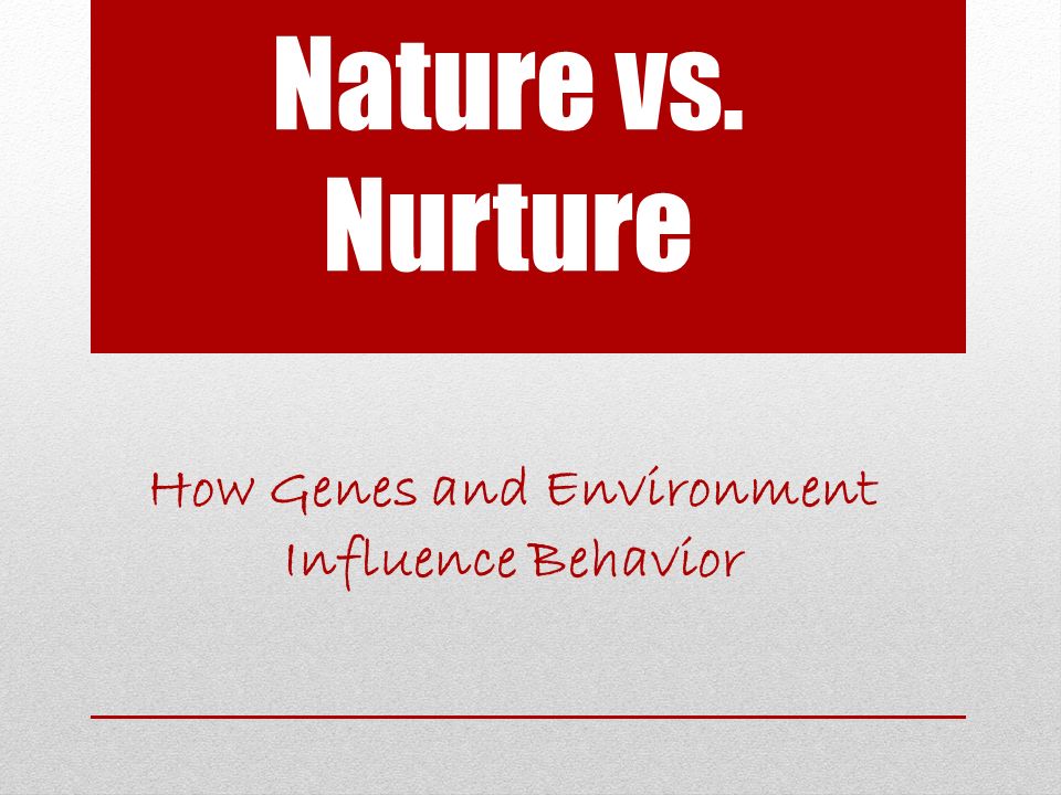 Nature vs. Nurture How Genes and Environment Influence Behavior