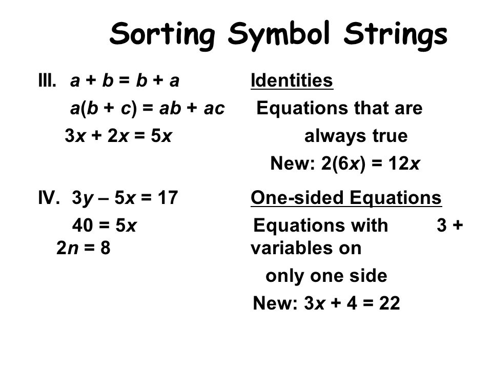 Sorting Symbol Strings III.