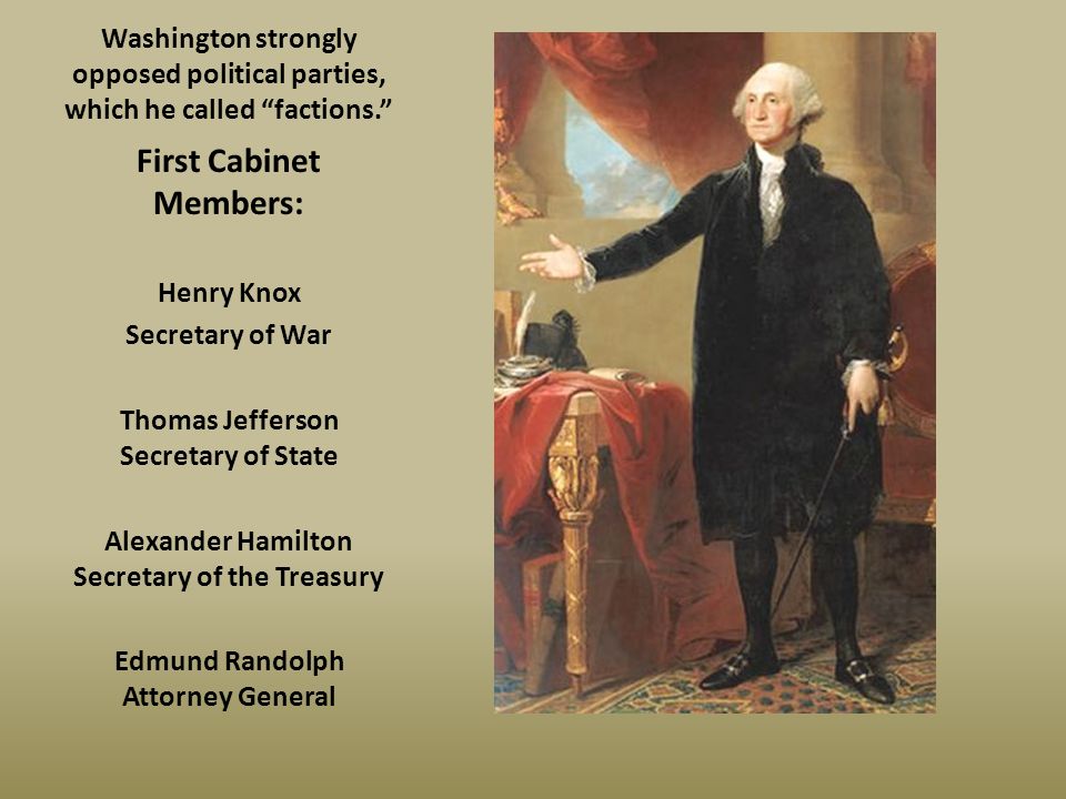 Governing A New Nation Washington Elected The First President The