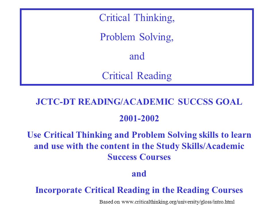 critical thinking reading
