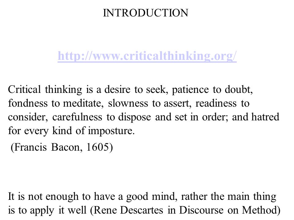 an introduction to critical thinking