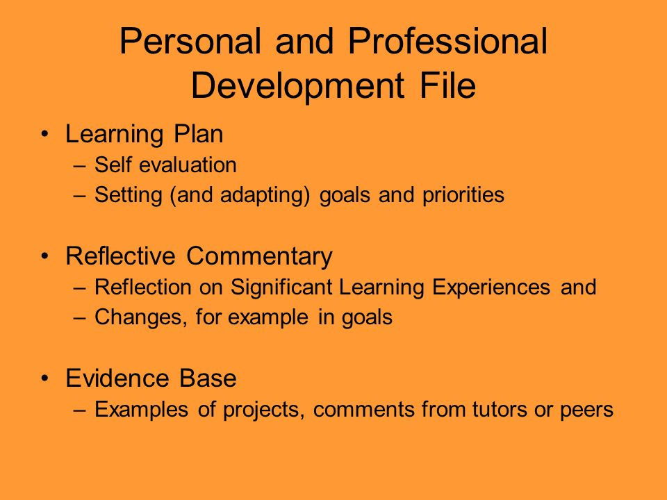 personal and professional goals examples