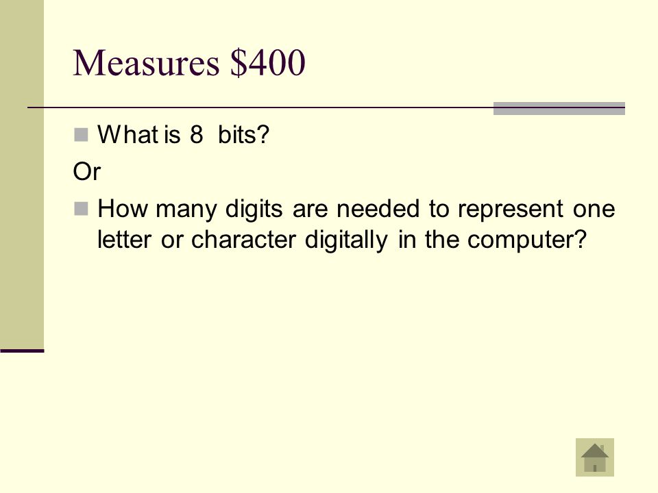 Measures $400 byte