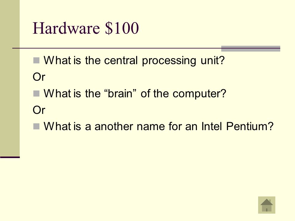 Hardware $100 CPU
