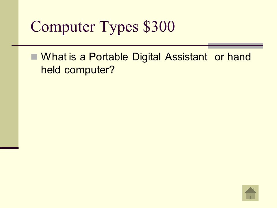 Computer Types $300 PDA