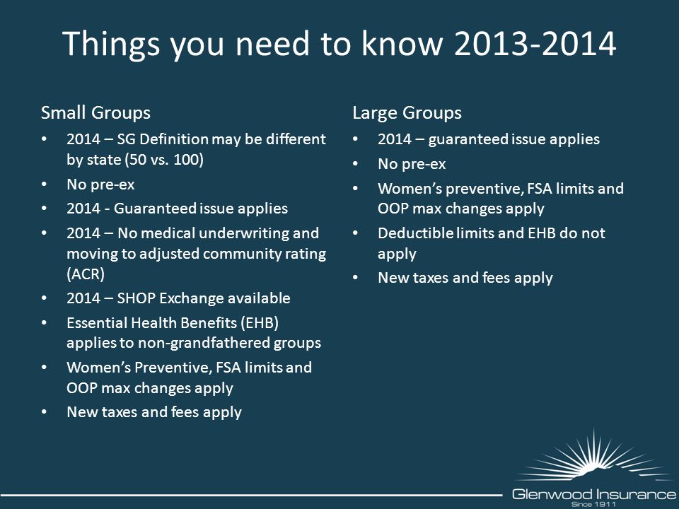 Things you need to know Small Groups 2014 – SG Definition may be different by state (50 vs.