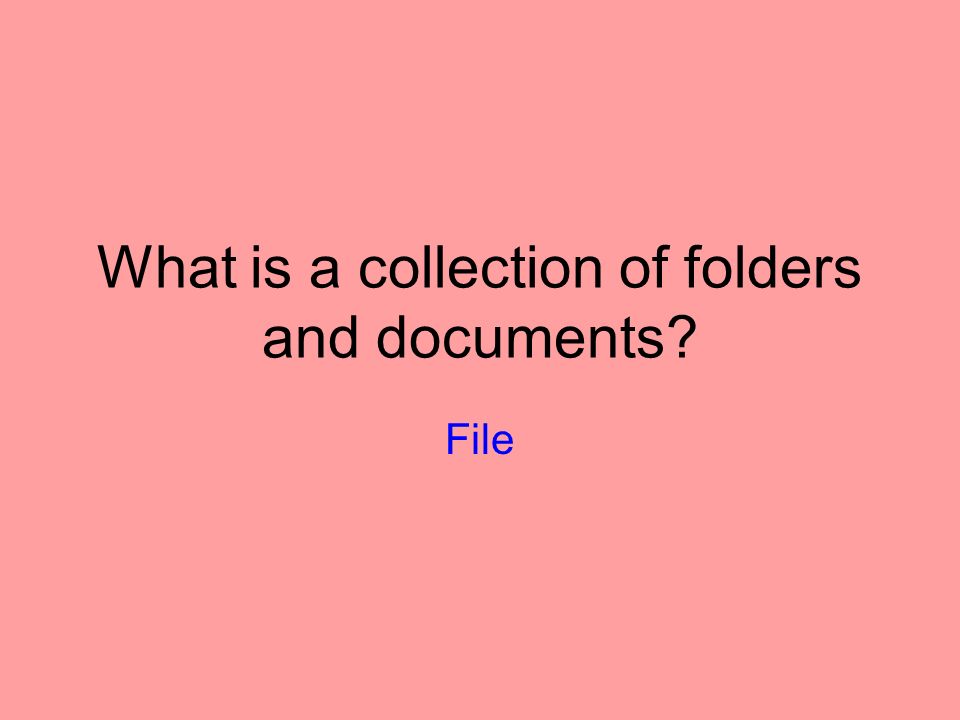 What is a collection of folders and documents File