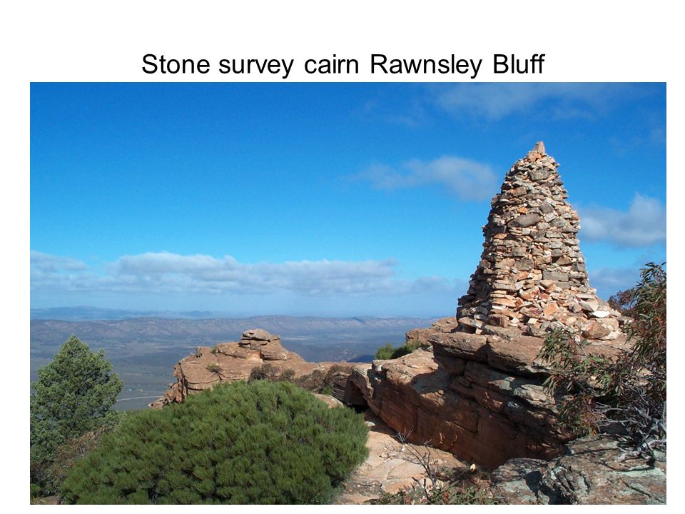 Stone survey cairn Rawnsley Bluff