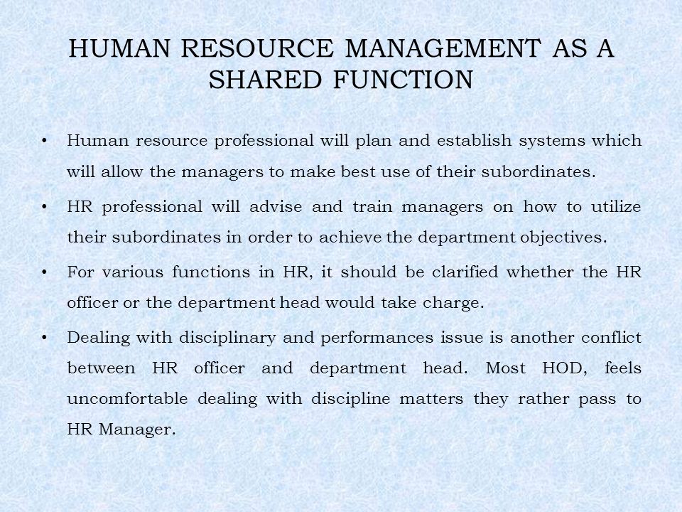 functions of hrm department