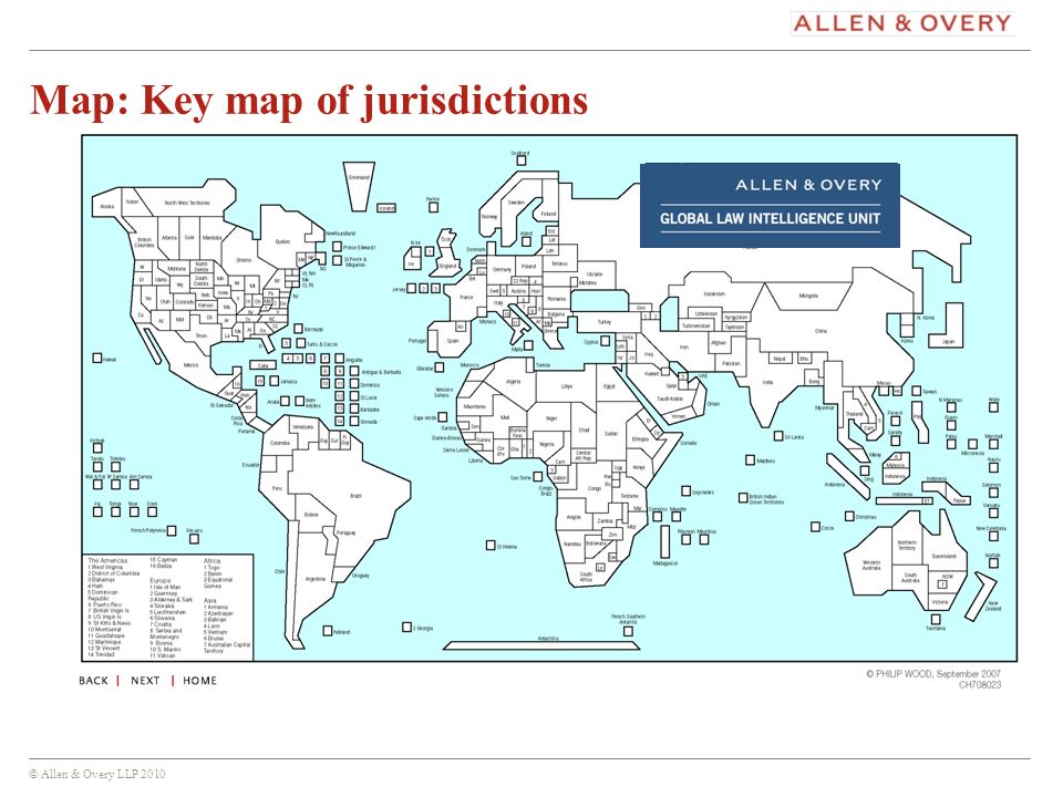 © Allen & Overy LLP Map: Key map of jurisdictions