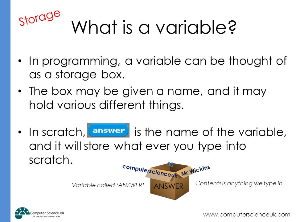 What is a variable.