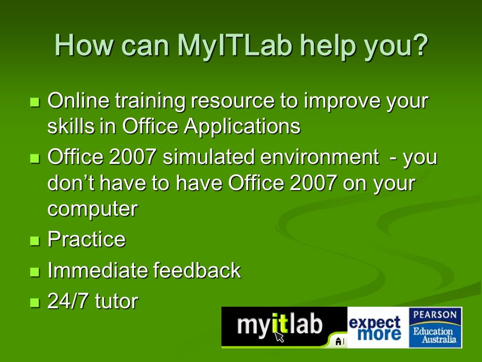 How can MyITLab help you.