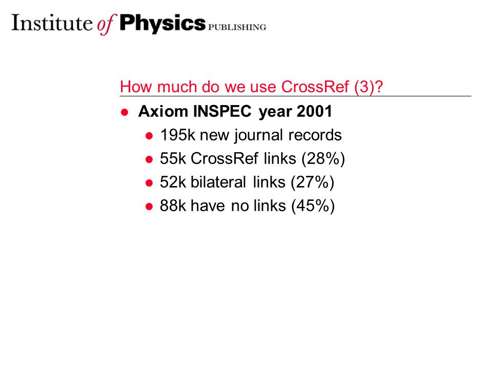 How much do we use CrossRef (3).
