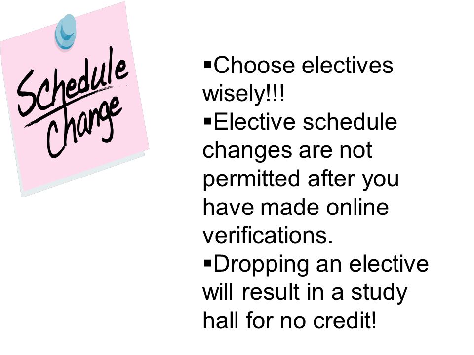  Choose electives wisely!!.