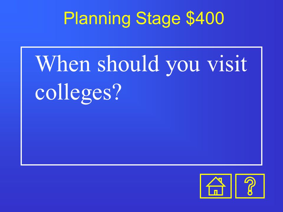 Planning Stage $300 True or False: You should join as many clubs as possible.