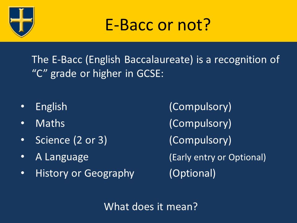 E-Bacc or not.