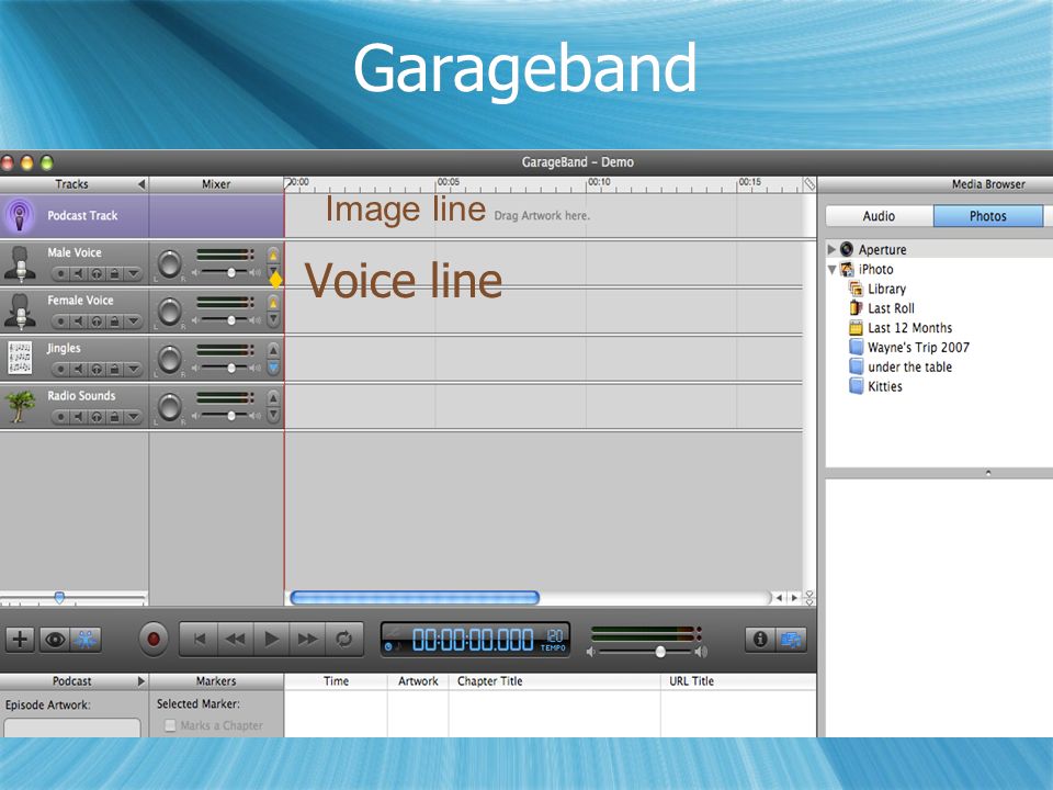 Garageband  Voice line Image line