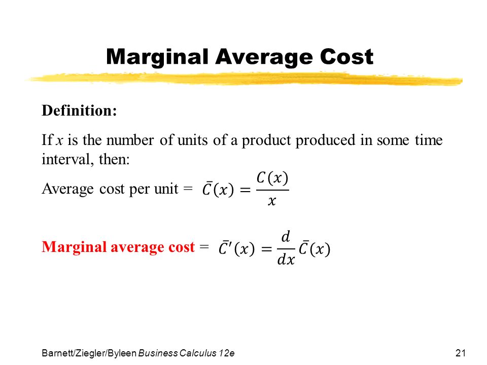 define marginal cost and average cost