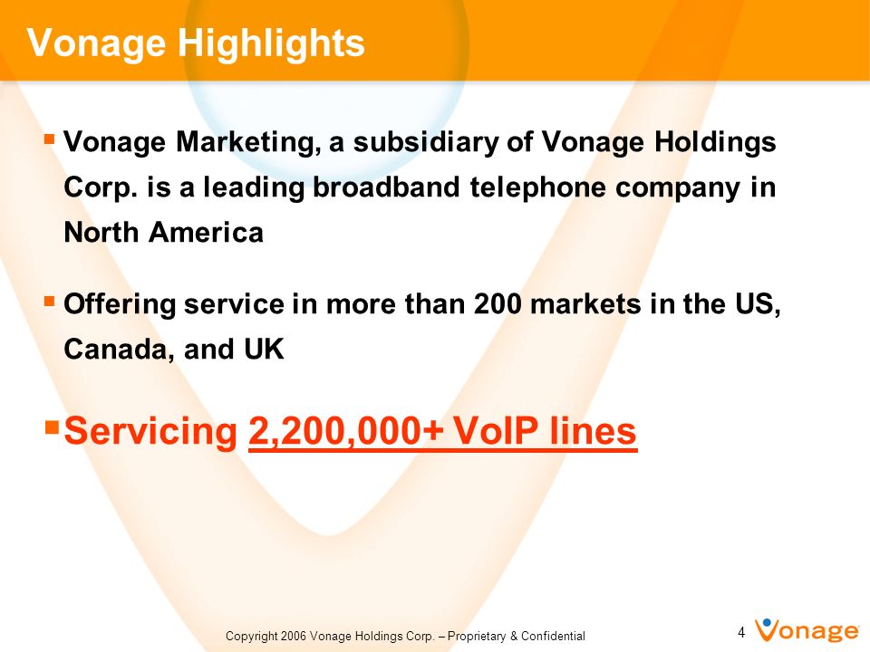 Copyright 2006 Vonage Holdings Corp.