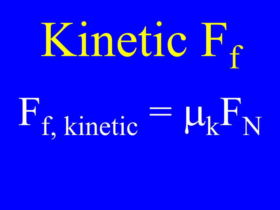 Kinetic F f F f, kinetic =  k F N