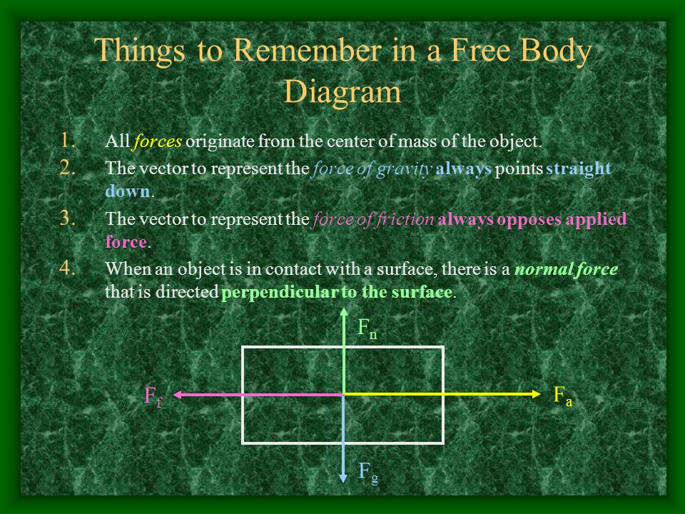 Things to Remember in a Free Body Diagram 1.
