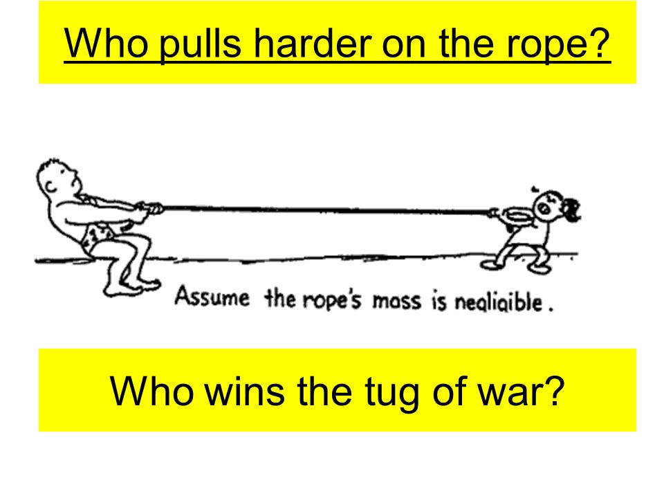Who pulls harder on the rope Who wins the tug of war