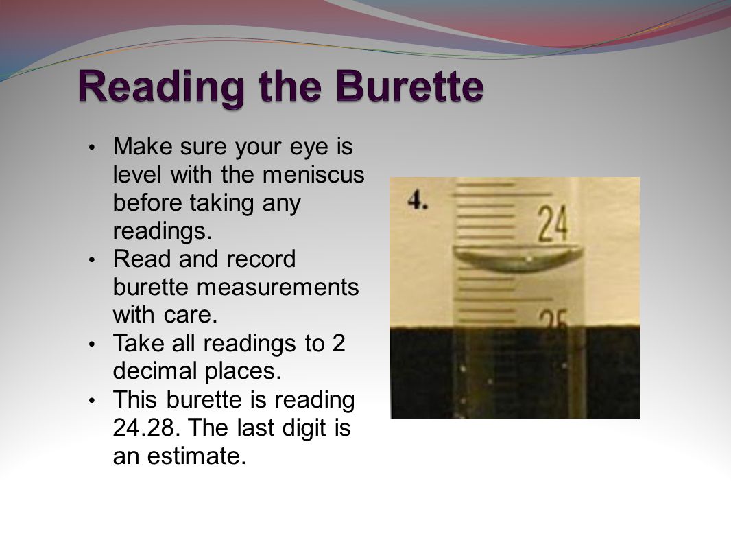 For decimal burette reading places How do