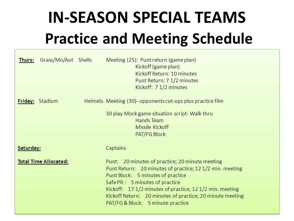 successful special teams mike bellotti team pledge win the day we minutes from meeting
