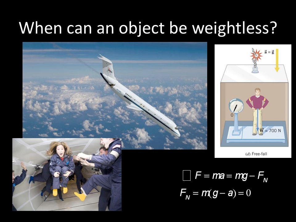 When can an object be weightless