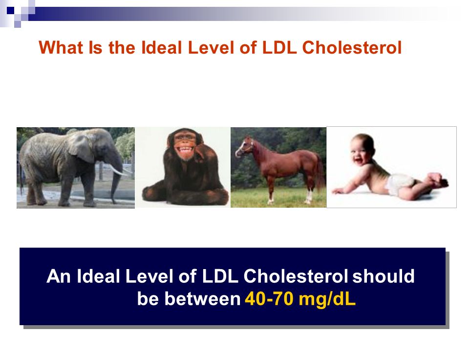 An Ideal Level of LDL Cholesterol should be between mg/dL What Is the Ideal Level of LDL Cholesterol