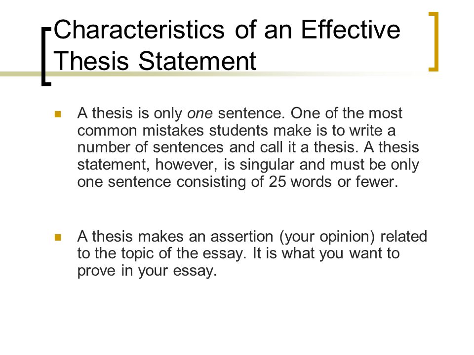 an effective thesis statement should